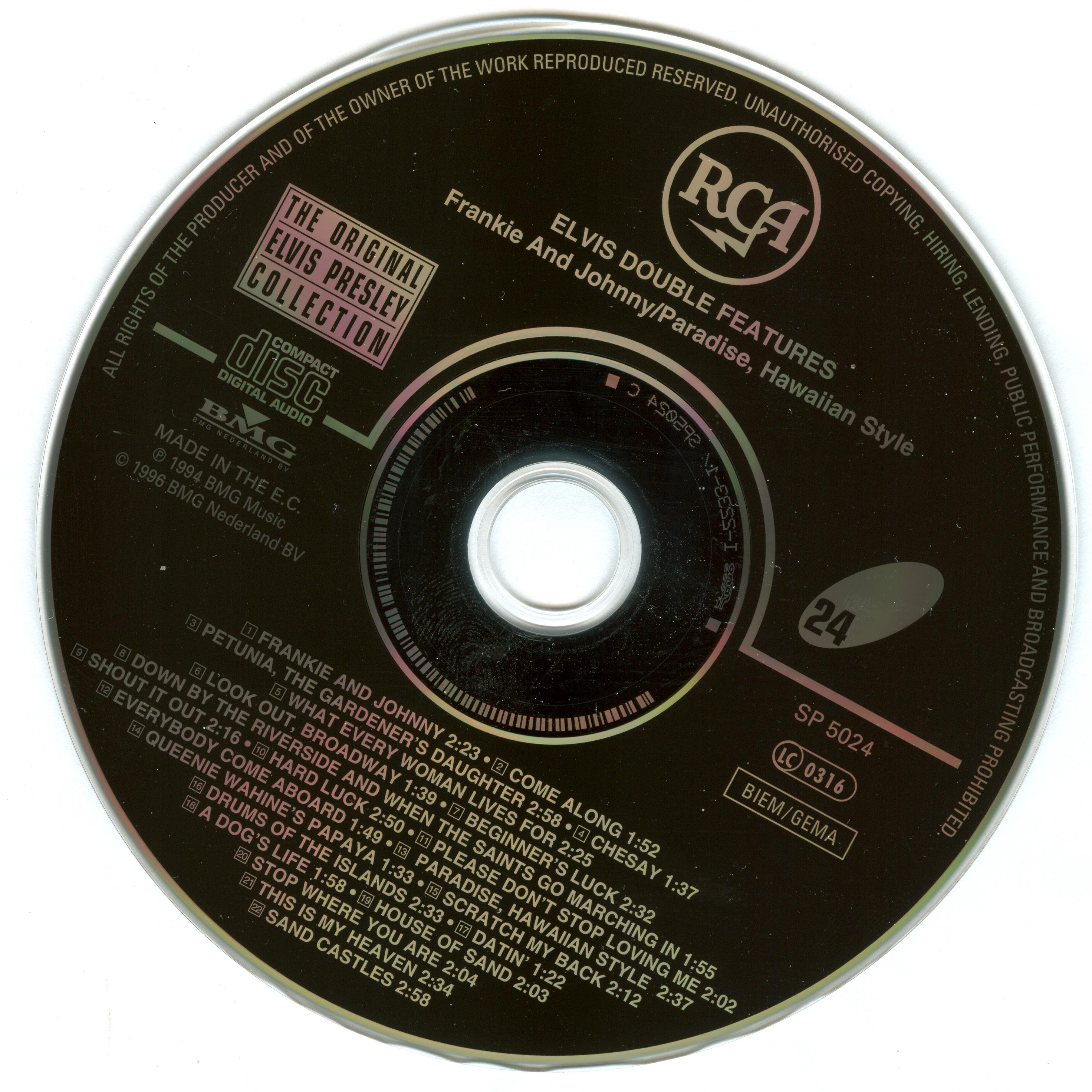 Elvis Presley  The Original Elvis Presley Collection 24; Franky And Johnny, Paradise : CD